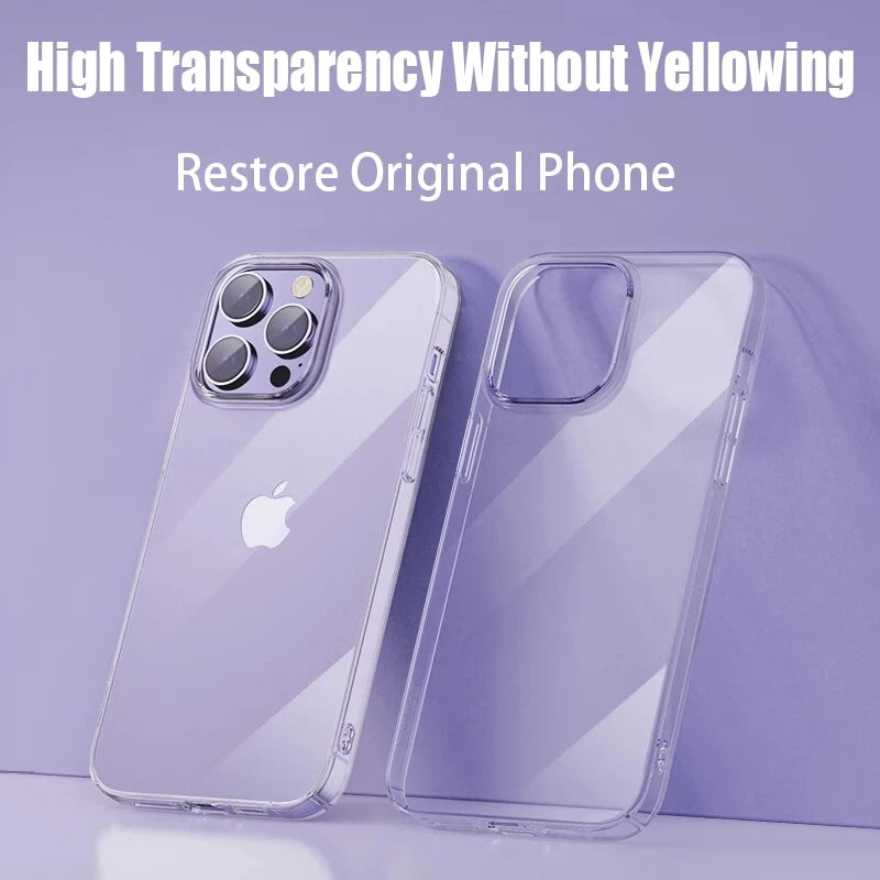 Clear Phone Case for iPhone 13 14 Pro Max 12 Mini 7 8 Plus Soft TPU Ultra-thin Back Cover Case for iPhone 11 PRO X XR XS MAX 15