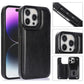 Double Buckle Leather Case for iPhone 15 Pro Max 15 Plus with Card Slots and Stand Function Drop Protection Cover