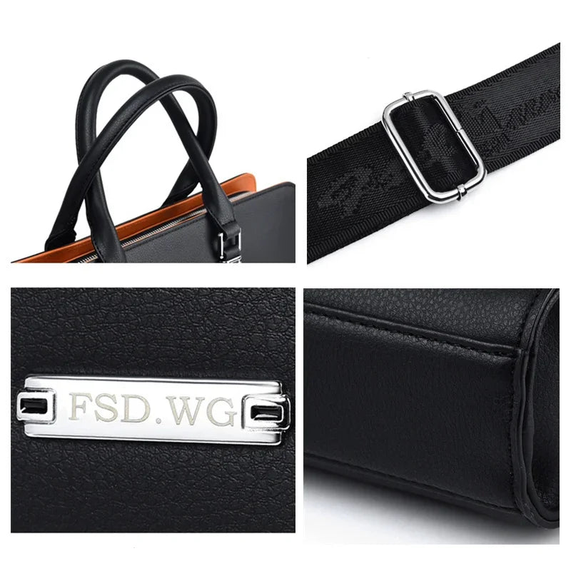 Leather Bag for Men Luxury Suitcase Side Bags  Business Tote Bag Executive Briefcase Man Laptop Men's Handbag Brand