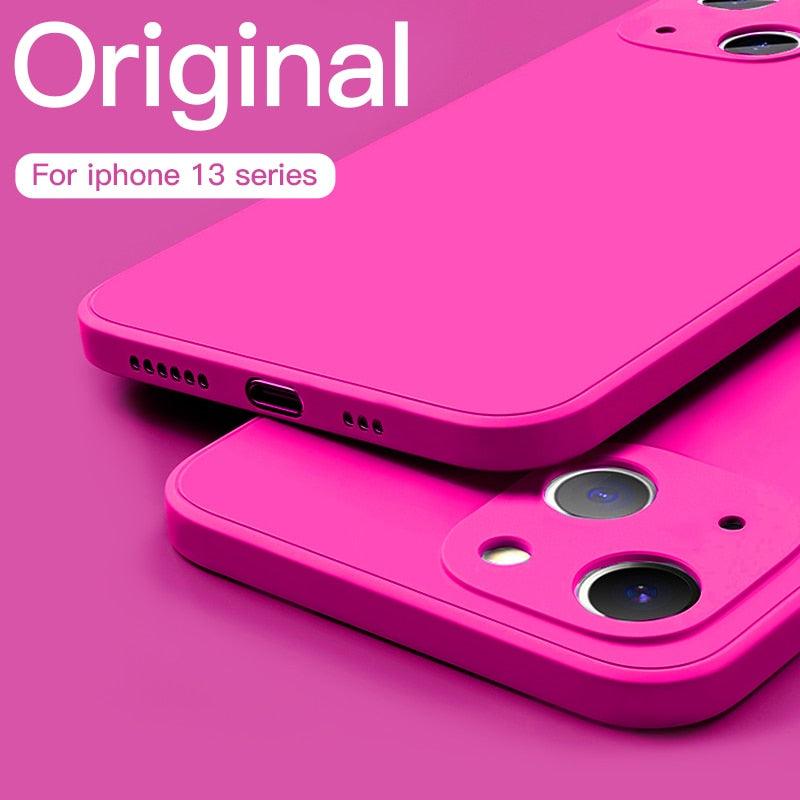 NEW Square Edge Liquid Silicone Case For iPhone 14 Plus 14 Pro 14 Pro Max Full Protection - i-Phonecases.com