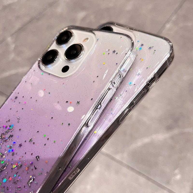 Luxury Glitter Foil Bling Shiny Clear Case For iPhone 11 Pro Max 12 Mini X XS XR 7 8 Plus SE 6S Cover