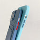 Matte Liquid Silicon Card Holder Phone Case For iPhone 13 Pro Max Mini 14 Plus Pro Max Cover