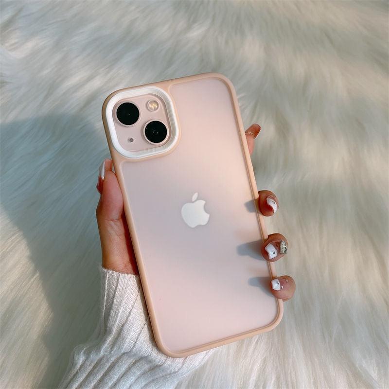 Pink Transparent Phone Case For for iPhone 13 12 11 13 Pro MAX Case Cover Hard PC Back Cover