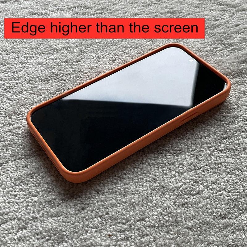 Plain Matte Liquid Silicon Protective Case For iPhone 14 Pro Max 13 12 Mini With Lens Bumper - i-Phonecases.com