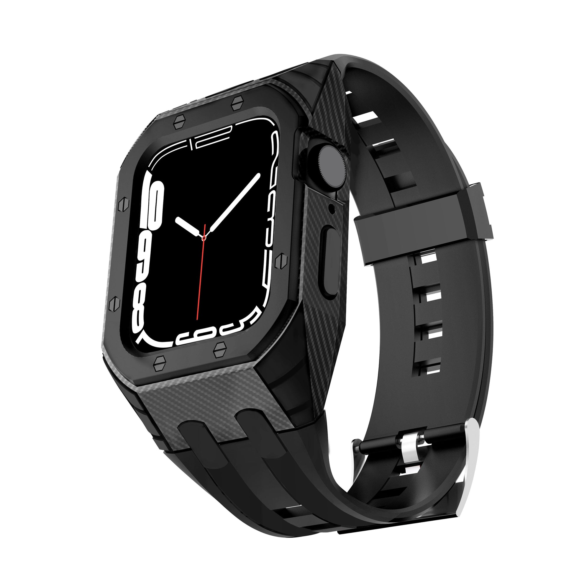 Rugged Silicon Stealth Mod Case & Strap for Apple Watch Series 8 7 6 5 4 SE 42/44/45mm