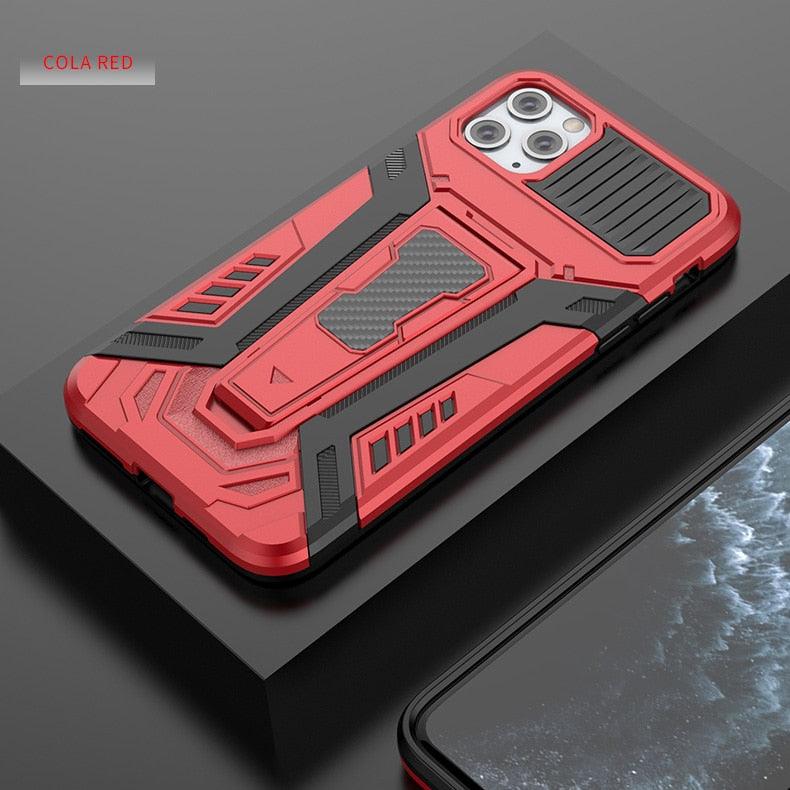 Shockproof Magnetic Armor Case For iPhone 12 Pro Max 11 Pro X XR XS Max 7 8s SE With Kickstand