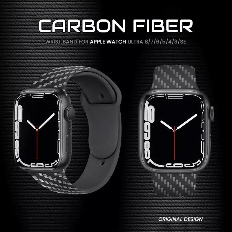 Silicon Carbon Fiber Strap For Apple Watch Ultra 49mm Series 7