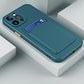 Silicone Shockproof Card Holder Case For iPhone X XR XS MAX 6 7 8 Plus SE 3 2022 2020