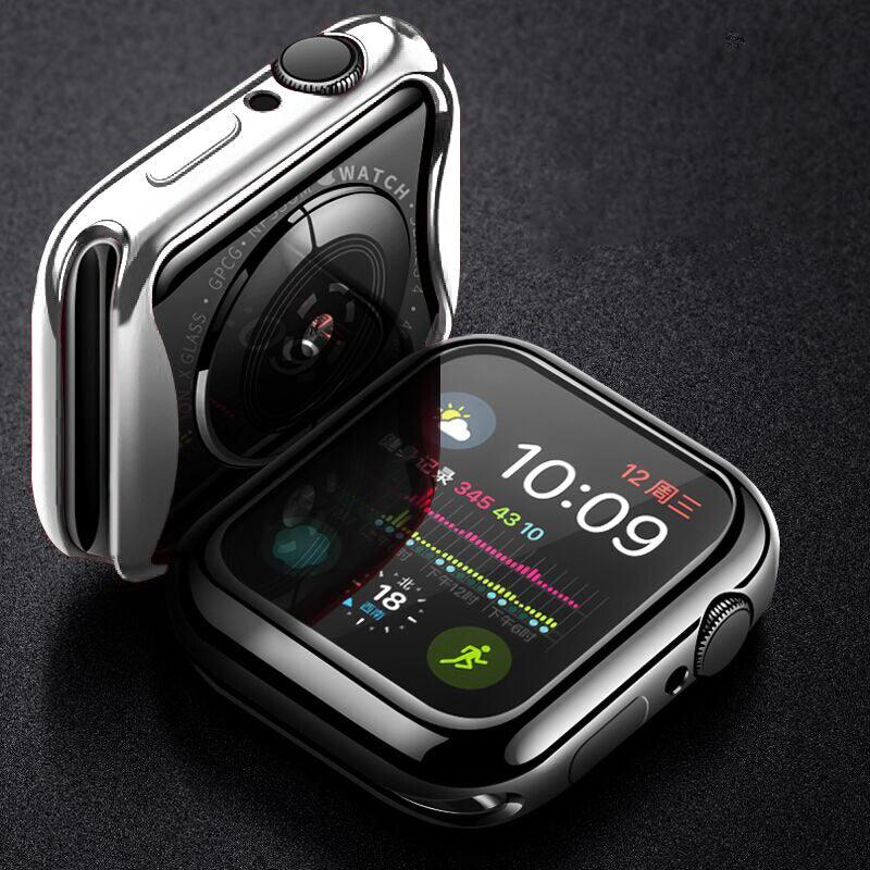 Transparent Case for Apple Watch series 7 8 SE 3 6 5 41/45mm Case With Clear Screen Protector