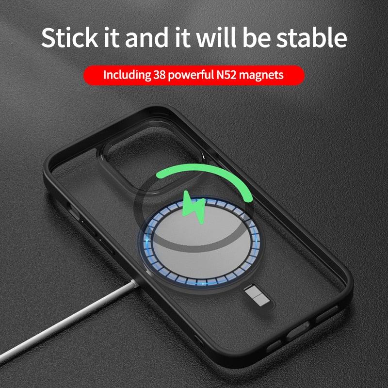 Ultra HD Clear Case For iPhone 14 Pro Max 13 12 11 Pro Magnetic MagSafe Wireless Charging