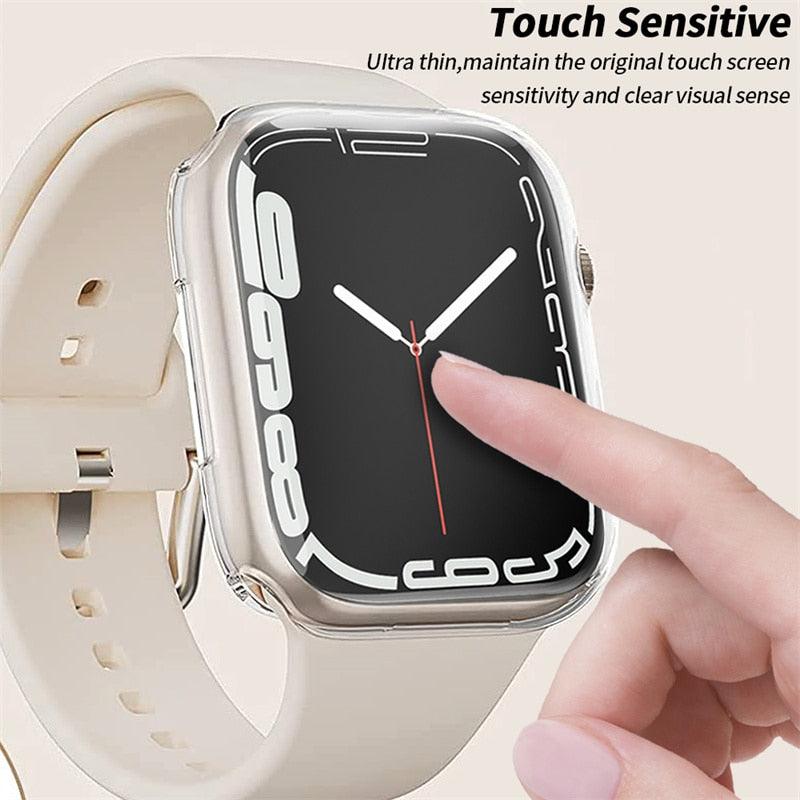 Ultra Thin Transparent TPU Silicon Screen Protector Case For Apple Watch series 7 SE 6 5 4 3