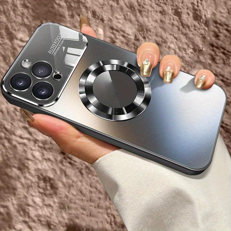 New Titanium Metallic Color Luxury Matte Phone Case for Iphone 15 14 13 12 11 Pro Max Plus Magnetic Wireless Charging Case Shockproof Glass Camera Lens Protection Cover