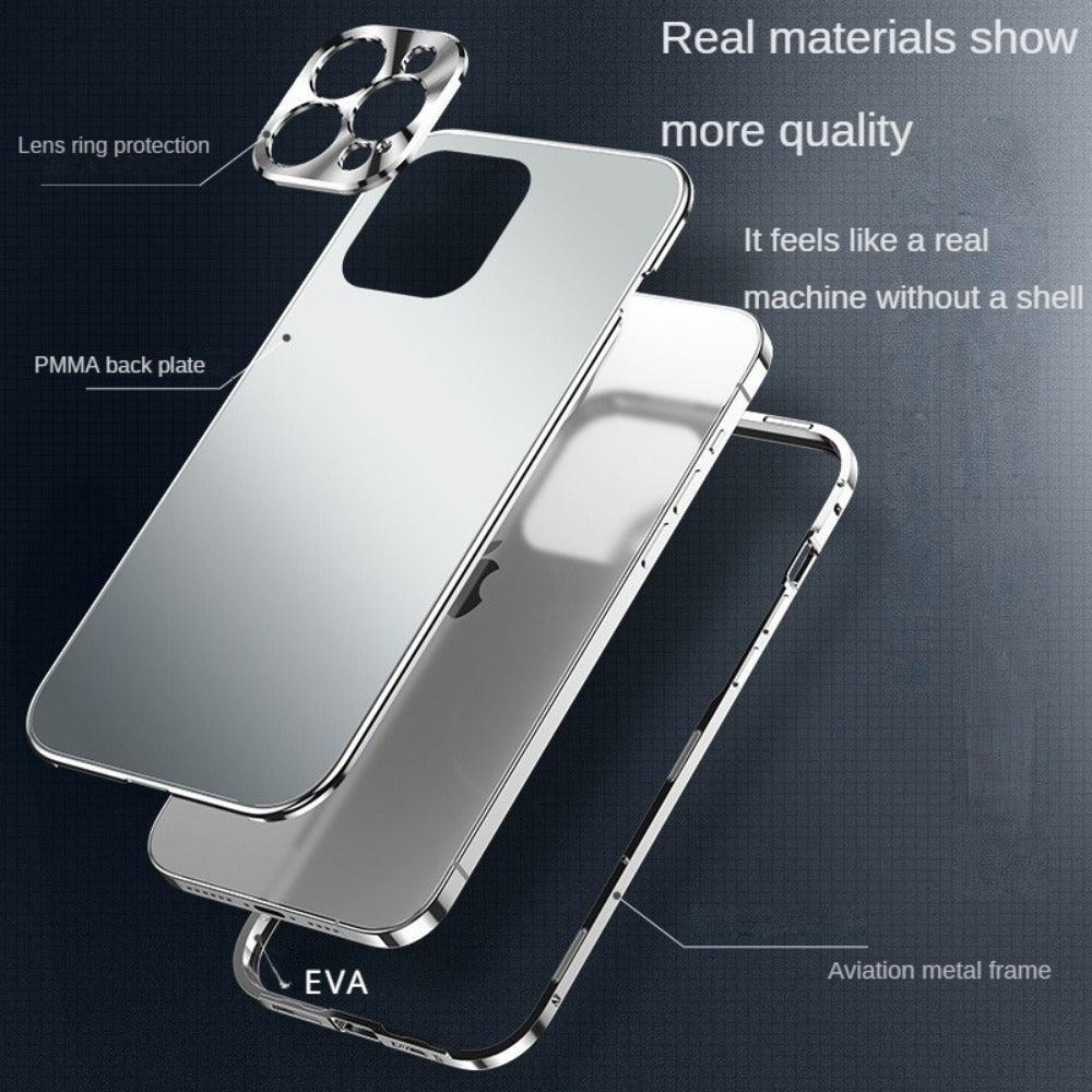 Double Protection, a New Realm of Magnetic Anti-Fall! Apple 15 Exclusive, Aviation Metal Shell + Tempered Film, The Perfect Combination of Indestructible! Aviation-Grade Metal Drop-Proof Phone Case.