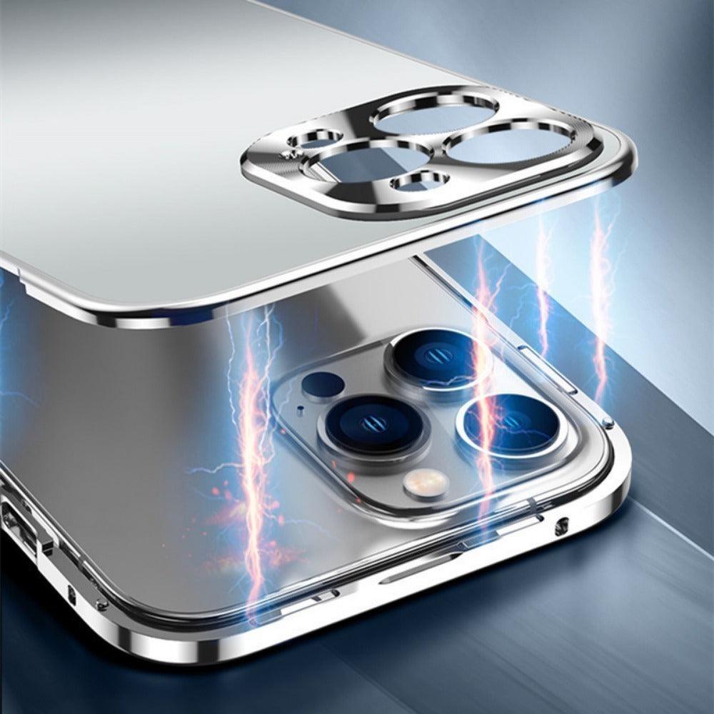 Double Protection, a New Realm of Magnetic Anti-Fall! Apple 15 Exclusive, Aviation Metal Shell + Tempered Film, The Perfect Combination of Indestructible! Aviation-Grade Metal Drop-Proof Phone Case.