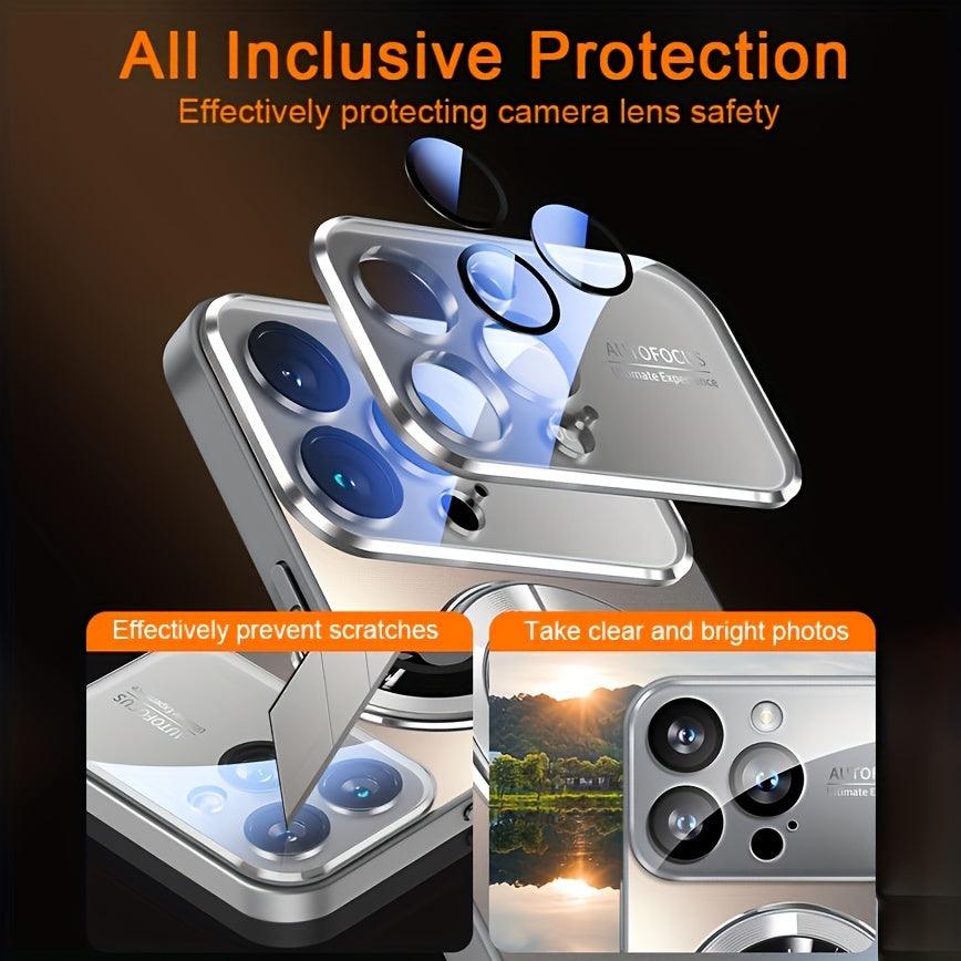 New Titanium Metallic Color Luxury Matte Phone Case for Iphone 15 14 13 12 11 Pro Max Plus Magnetic Wireless Charging Case Shockproof Glass Camera Lens Protection Cover