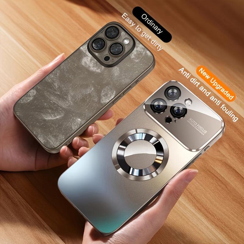 New Titanium Metallic Color Luxury Matte Phone Case for Iphone 15 14 13 12 11 Pro Max Plus Magnetic Wireless Charging Case Shockproof Glass Camera Lens Protection Cover