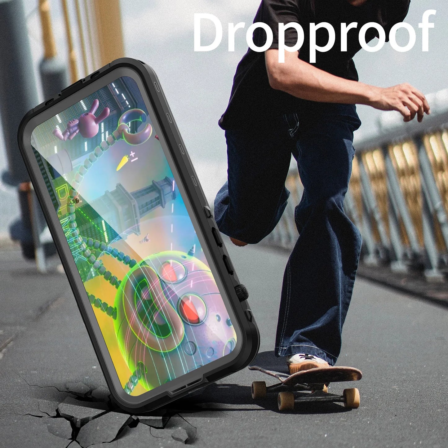 Waterproof for iPhone 16 15 14 Pro Max Case Plus Compatible Magsafe Case Magnetic Magnet Full Protection Phone Case with Lanyard