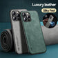 Luxury Magnetic Leather Case for iPhone 15 14 13 12 11 Pro Max Mini XR XS X 8 7 Plus SE 14Pro Magsafe Cover Support Car Holder