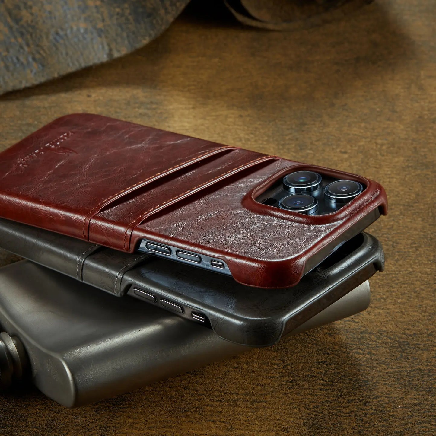 Card Case for iPhone 15 14 13 12 11 Pro Max 2 Card Holder Pockets Luxe M2 Wallet, PU Style Synthetic Leather