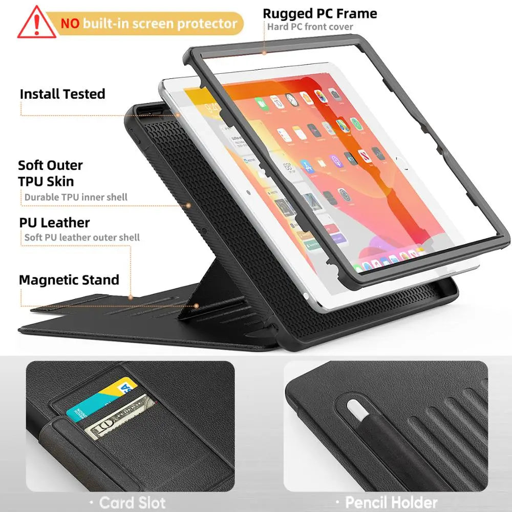 2020 iPad Pro 11 Case With Pencil Holder For iPad 10.2 For 2017 2018 iPad 9.7 5th 6th Gen Cover Mini 4 5 Air 2 Magnetic 7 Stand