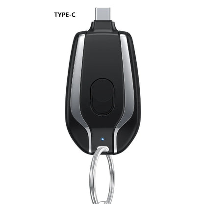 Emergency Pocket Keychain Charger Portable 1500mah Battery Mini Pod For Iphone Mobile Cell Phone Type C USB Power Bank Keychain