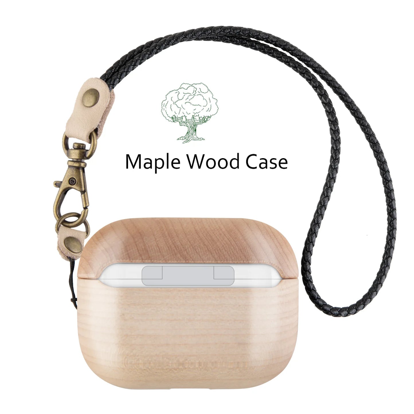 for Airpods Pro AirPods 3 2021 - Cover Case Protector Skin with Wireless Charging Case Made of Unique Wood for Airpods 1/2