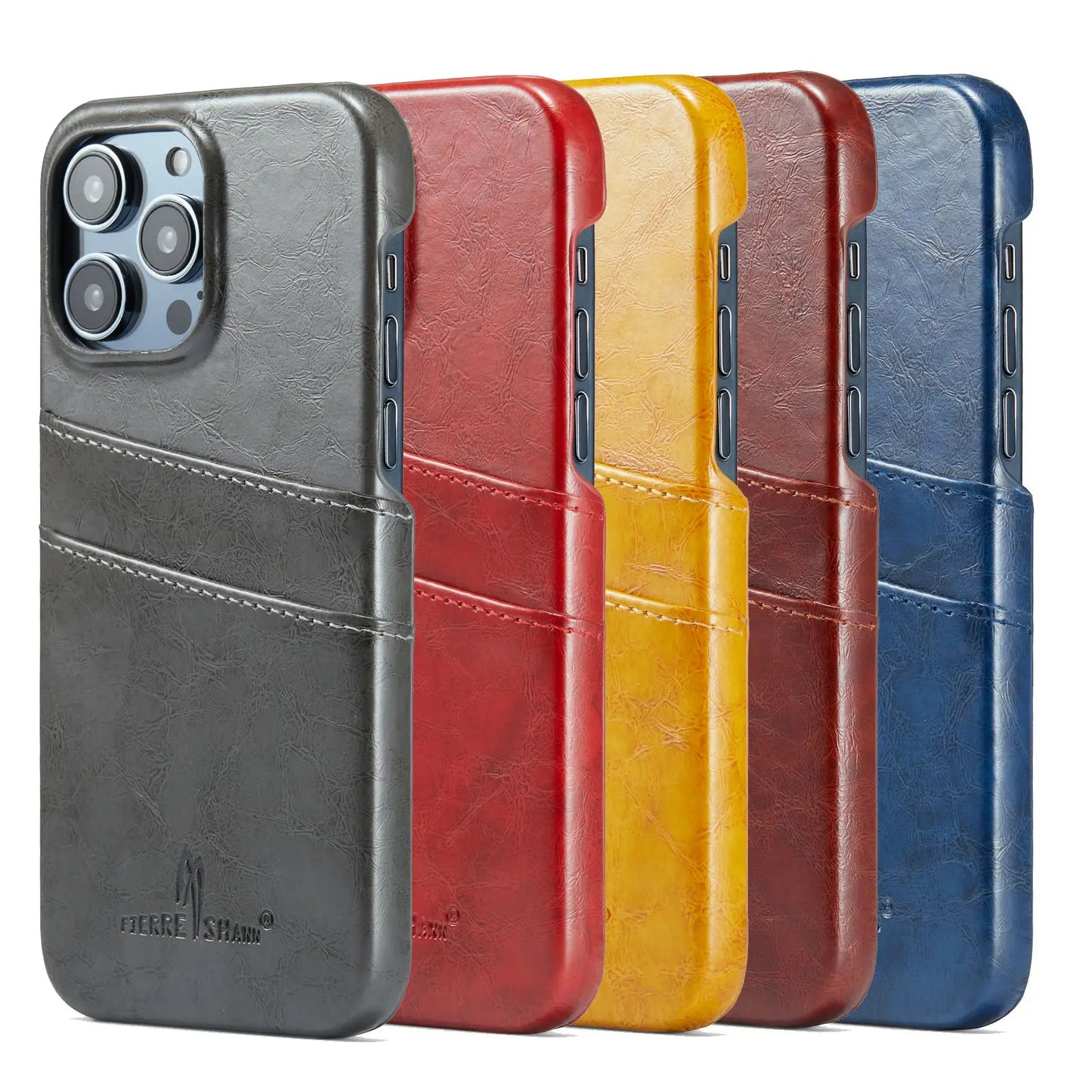 Card Case for iPhone 15 14 13 12 11 Pro Max 2 Card Holder Pockets Luxe M2 Wallet, PU Style Synthetic Leather
