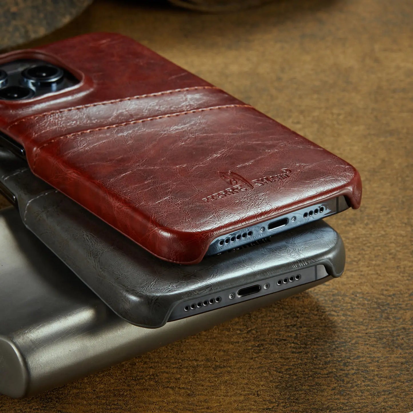 Card Case for iPhone 15 14 13 12 11 Pro Max 2 Card Holder Pockets Luxe M2 Wallet, PU Style Synthetic Leather