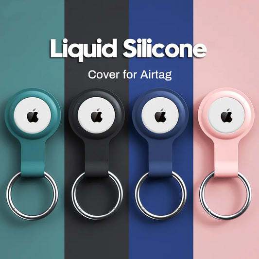 Cover for Apple Airtags Case Liquid Silicone Protective Shell tracker Accessories Anti-scratch Sleeve Keychain Air tag case