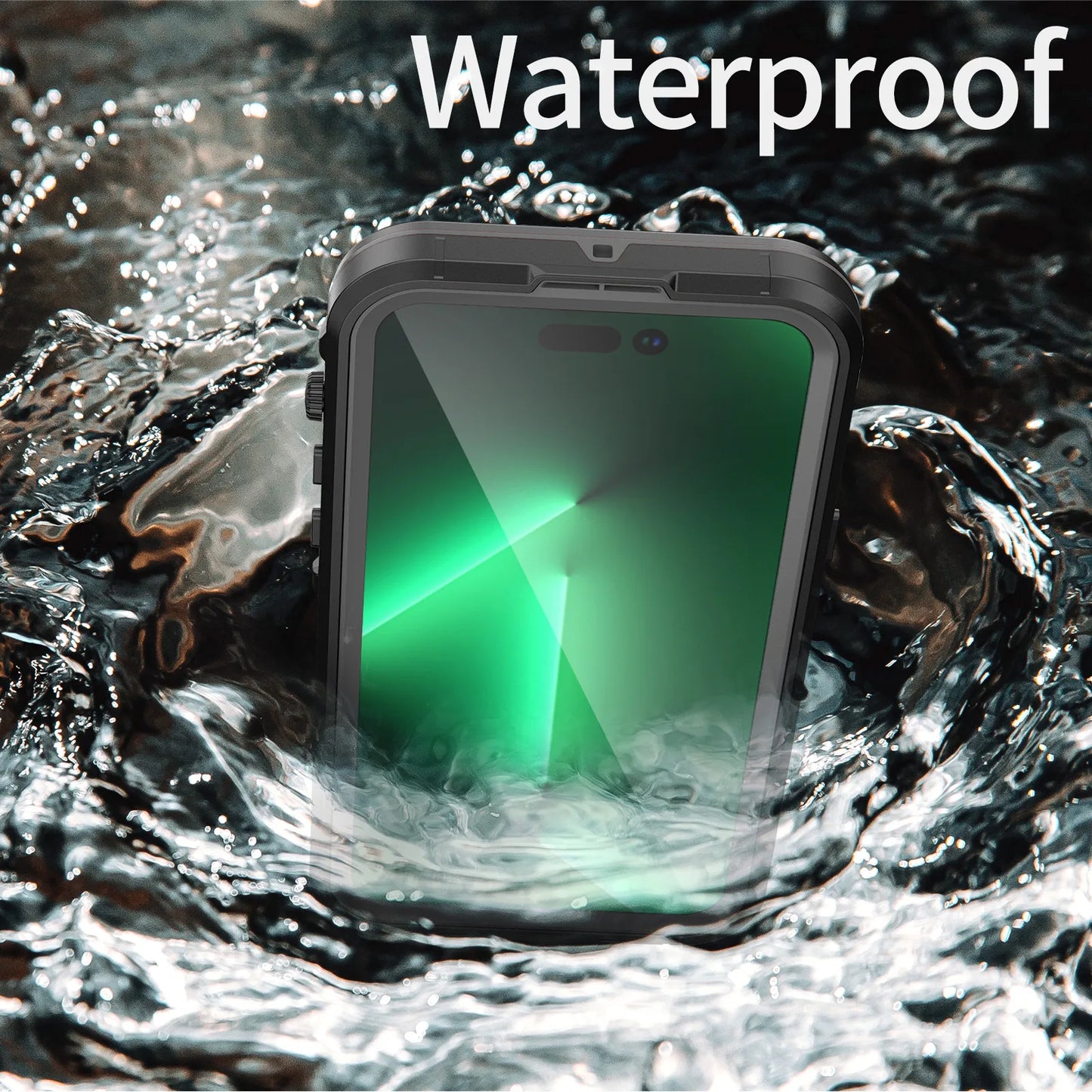 Waterproof for iPhone 16 15 14 Pro Max Case Plus Compatible Magsafe Case Magnetic Magnet Full Protection Phone Case with Lanyard