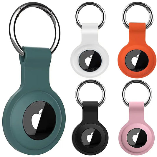 Silicone Airtags Case Keychain For Apple Airtag Protective Cover Bumper Shell Tracker Accessories Anti-scratch Air Tag Key Ring
