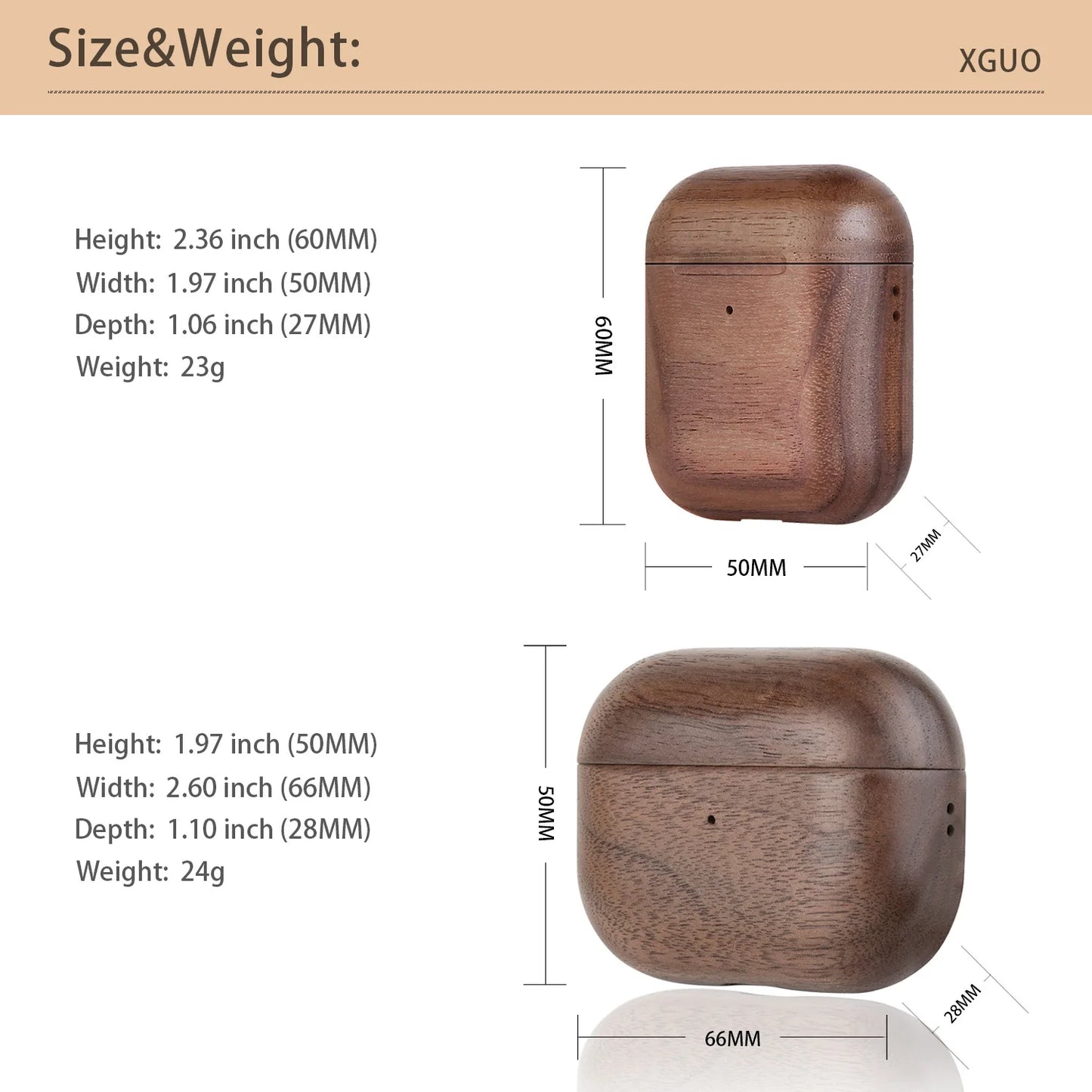 for Airpods Pro AirPods 3 2021 - Cover Case Protector Skin with Wireless Charging Case Made of Unique Wood for Airpods 1/2