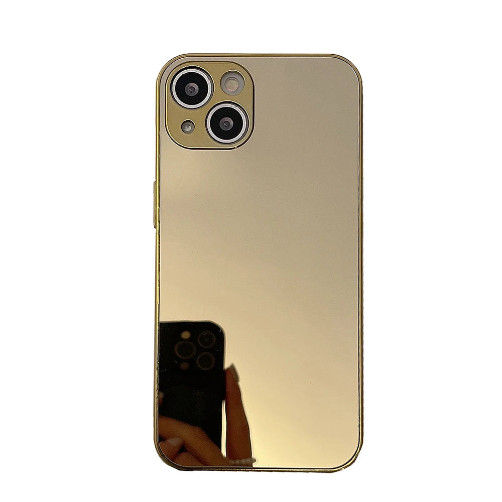 Hot Luxry Electroplating Silver Gold Mirror Case For iPhone 16 15 14 13 12 11 Pro Max 15Pro 14Pro Plus 15Promax Protector Cover