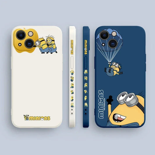 Minion iPhone Case Liquid Silicone Case For iPhone 11 12 13 Pro Max Mini X XR 7 8 Plus SE 2022 Clear Back Shockproof Phone Cover