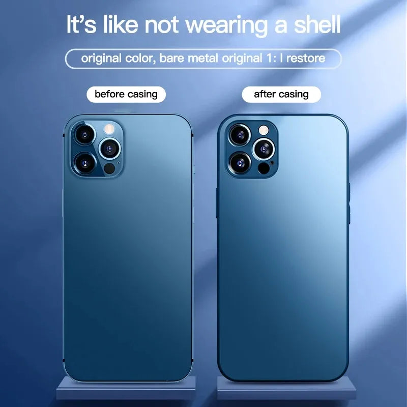 Frosted Tempered AG Glass Back Cover for iPhone 11 12 13 14 15 Pro Max Mini X XS Max XR 8 7 Plus Original Shockproof Bumper Case