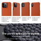 for iPhone 15 14 Pro Max Plus Premium Genuine Leather Case Luxury Business High-end Cowhide Phone Cases Back Cover