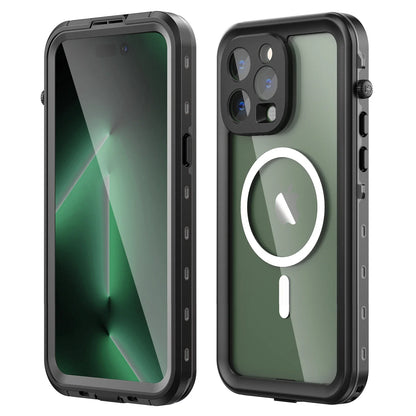 Waterproof for iPhone 16 15 14 Pro Max Case Plus Compatible Magsafe Case Magnetic Magnet Full Protection Phone Case with Lanyard