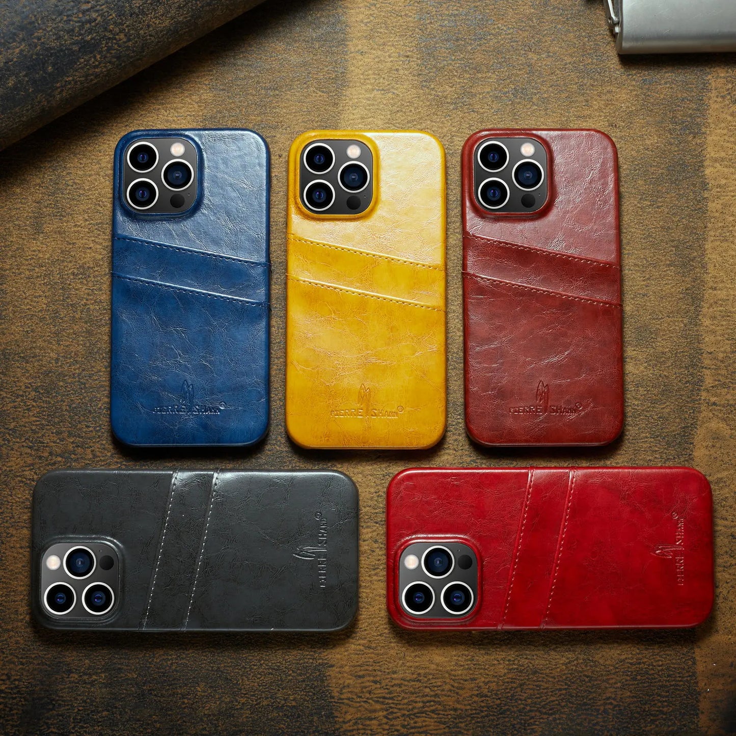 Card Case for iPhone 15 14 13 12 11 Pro Max 2 Card Holder Pockets Luxe M2 Wallet, PU Style Synthetic Leather
