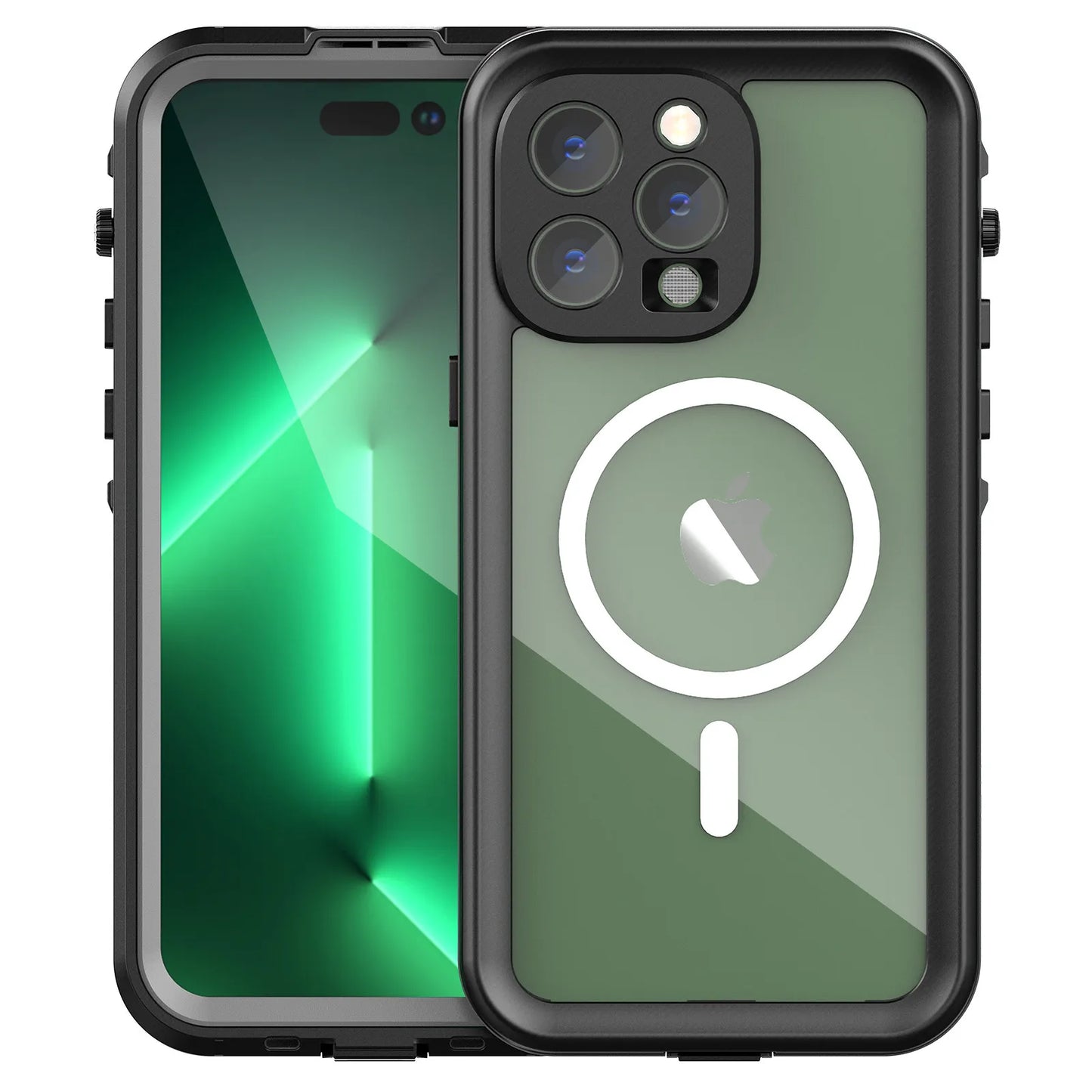 Waterproof for iPhone 16 15 14 Pro Max Case Plus Compatible Magsafe Case Magnetic Magnet Full Protection Phone Case with Lanyard