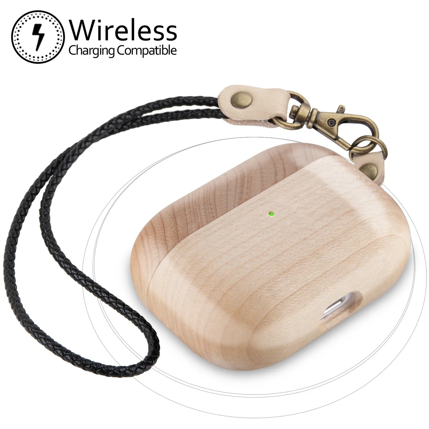 for Airpods Pro AirPods 3 2021 - Cover Case Protector Skin with Wireless Charging Case Made of Unique Wood for Airpods 1/2
