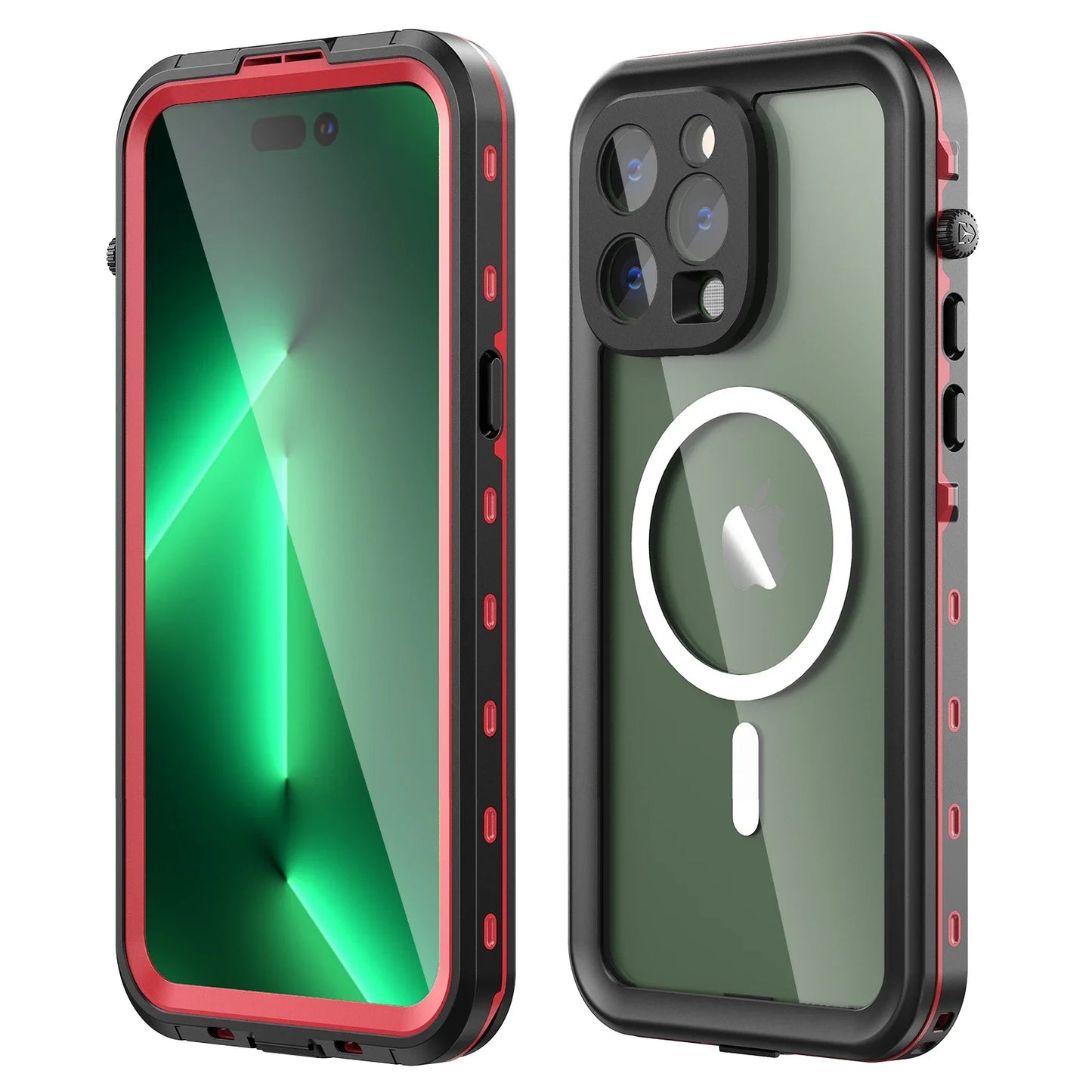 Waterproof for iPhone 16 15 14 Pro Max Case Plus Compatible Magsafe Case Magnetic Magnet Full Protection Phone Case with Lanyard