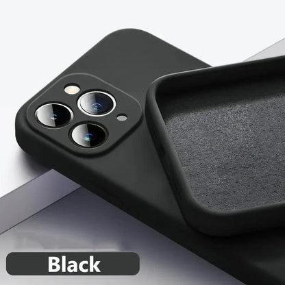 Official Soft Silicone Solid Color Case For IPhone 15 14 13 11 12 Pro Max Mini X XS Max 14 15 Plus Shockproof Protection Cover - i-Phonecases.com