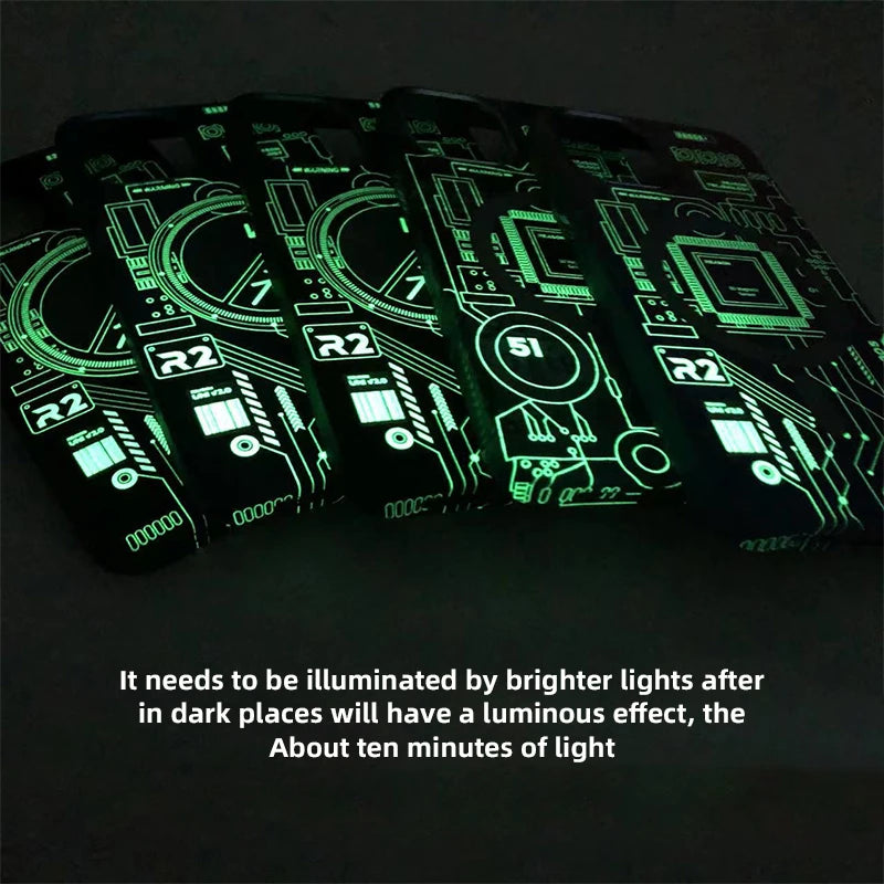 Luxury Magnetic Luminous Phone Case For iPhone 14 13 12 15 Pro Max Fluorescent Cellphone Cover Magsafe Wireless Charging Funda