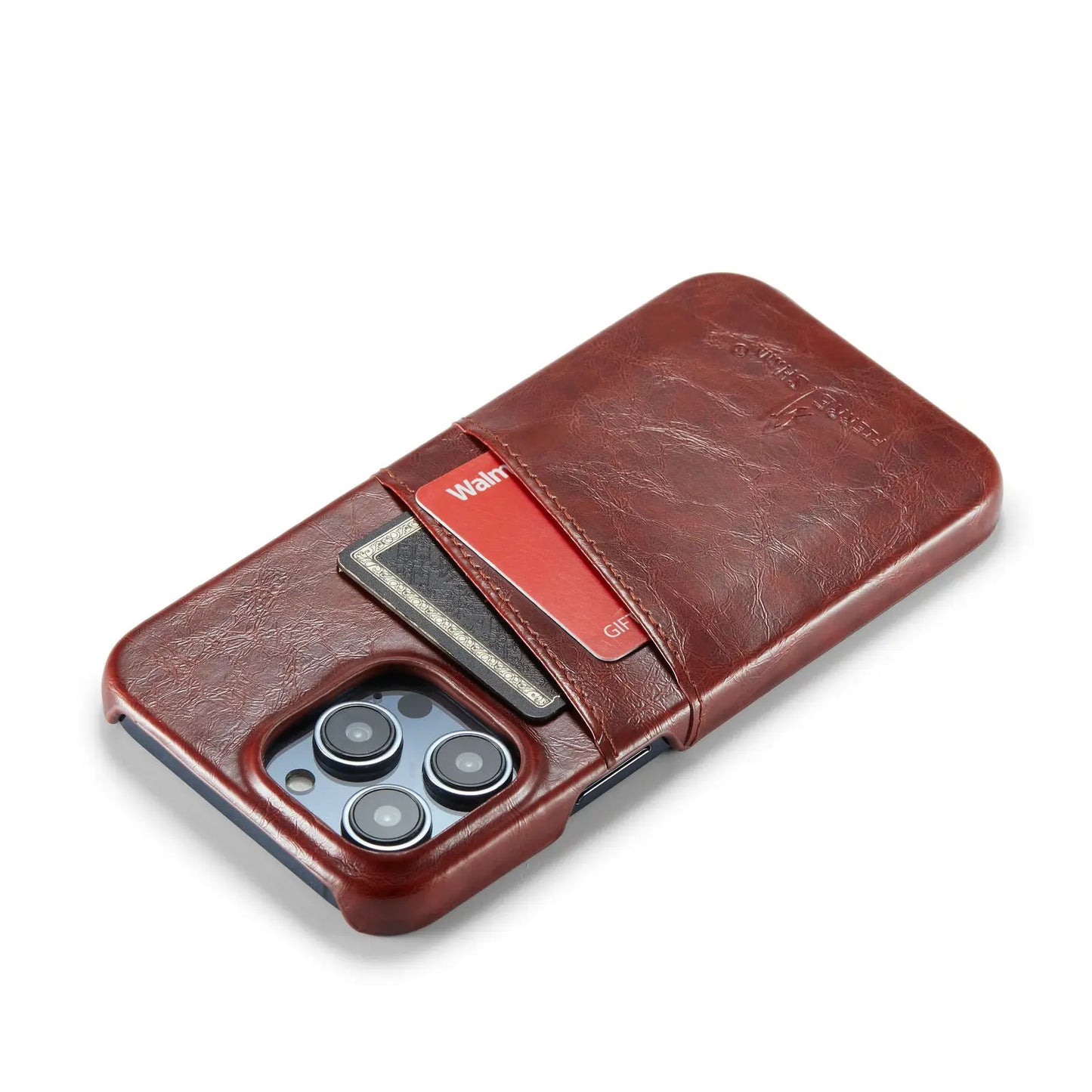 Card Case for iPhone 15 14 13 12 11 Pro Max 2 Card Holder Pockets Luxe M2 Wallet, PU Style Synthetic Leather