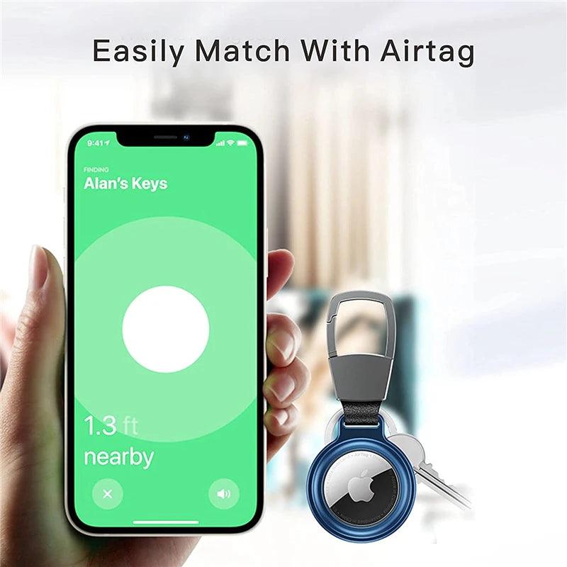 Metal Magnetic Anti-Lost Keychain Holder Case for Apple Airtag Air Tag Dog Cat Pet Collar Locator Tracker Protective Full Cover