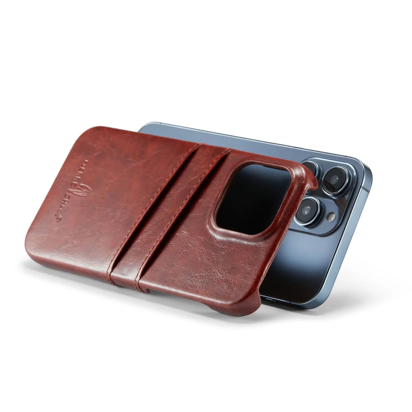 Card Case for iPhone 15 14 13 12 11 Pro Max 2 Card Holder Pockets Luxe M2 Wallet, PU Style Synthetic Leather