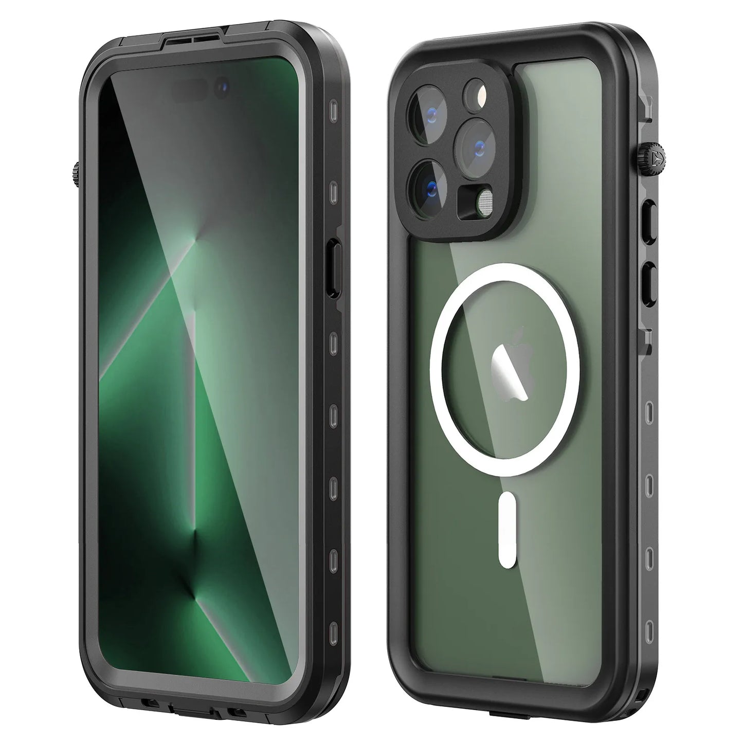 Waterproof for iPhone 16 15 14 Pro Max Case Plus Compatible Magsafe Case Magnetic Magnet Full Protection Phone Case with Lanyard
