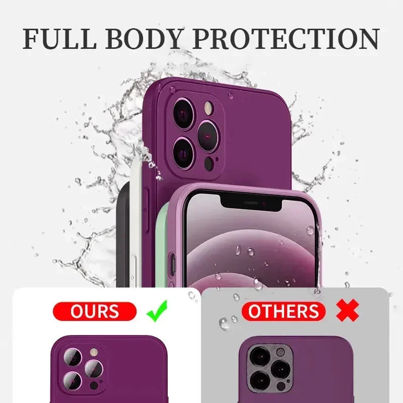 New Phone Case For IPhone 15 14 13 11 12 Pro Max Mini X XS Max 15 Plus Silicone Solid Color Fall and Collision Protection Cover