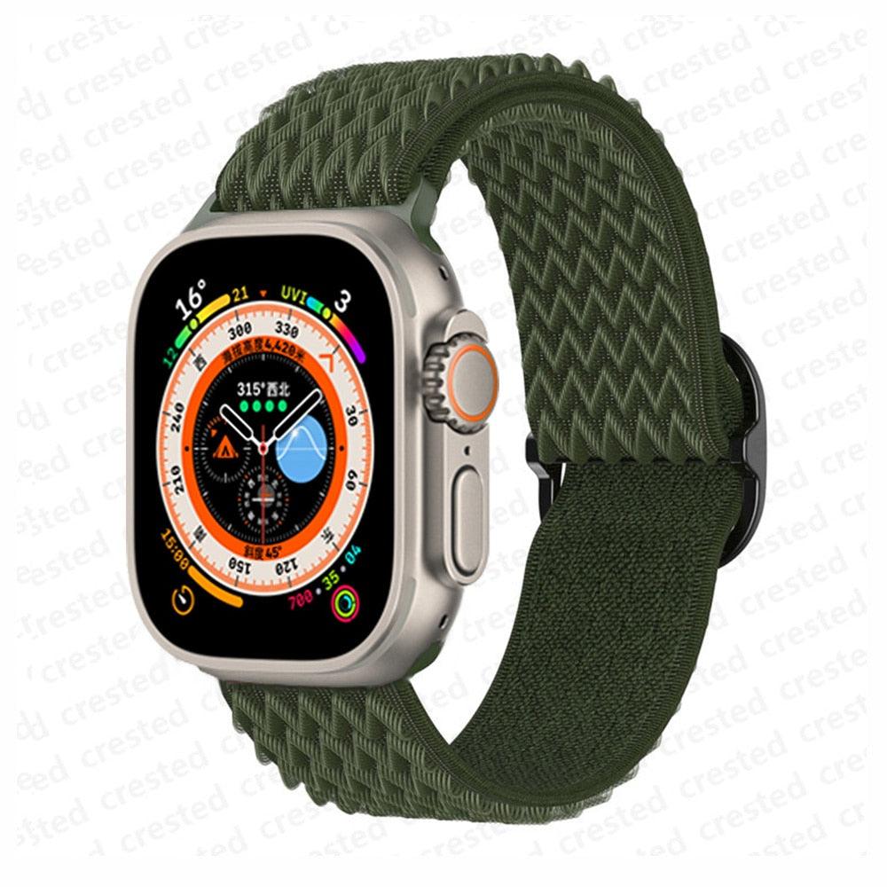 Scrunchie Strap for Apple watch band 40mm 44mm 41mm 45mm 38mm 49mm 45 mm Elastic Nylon bracelet iWatch series 8 se 7 6 5 3 Ultra - i-Phonecases.com