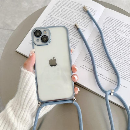 Crossbody Lanyard Camera Protector Case For iPhone 13 12 11 Pro Max XS XR X Soft Cover - i-Phonecases.com